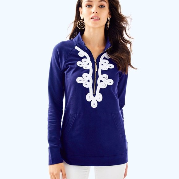 NWT Lilly Pulitzer Skipper Popover Tunic UPF 50+ TRUE NAVY - Picture 4 of 7